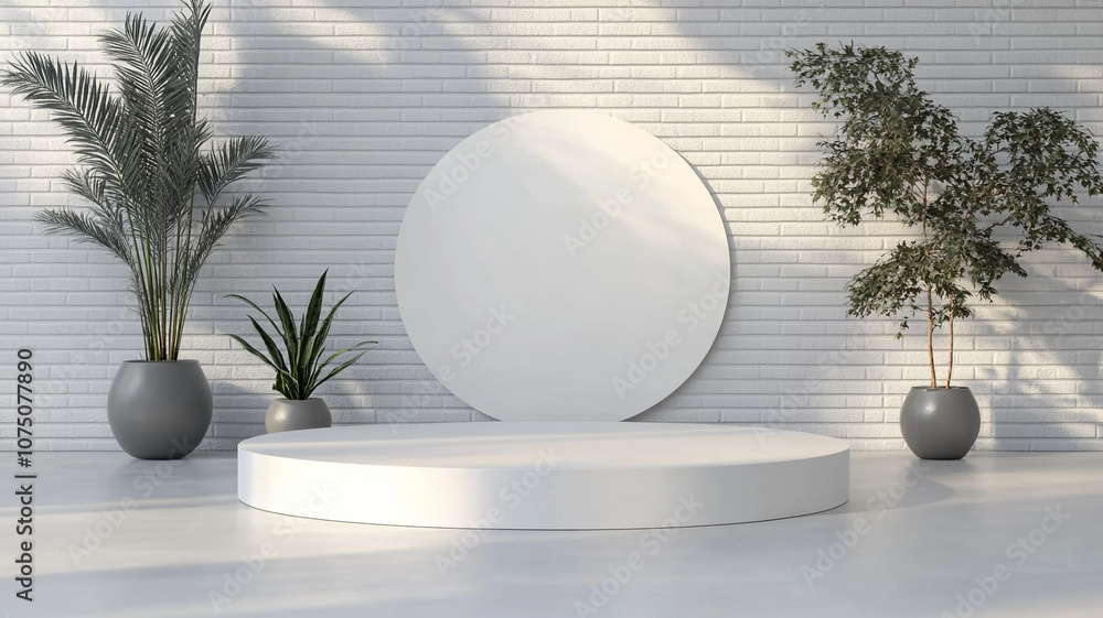 a blank white circle box for a design or logo template on a brick wall. a blank white circle box for a design or logo template on a brick wall.