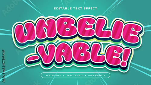 Green Pink And White Unbelivable 3d Editable Text Effect - Font Style photo