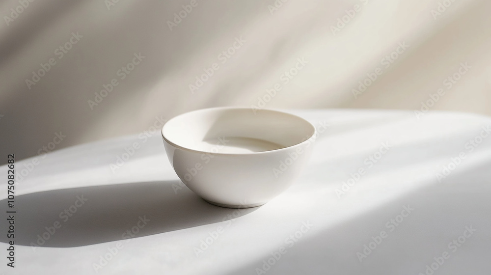 Plain yogurt in a minimalist white bowl Plain yogurt in a minimalist white bowl