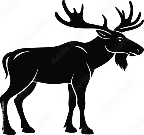 moose silhouette, deer silhouettes vector black  