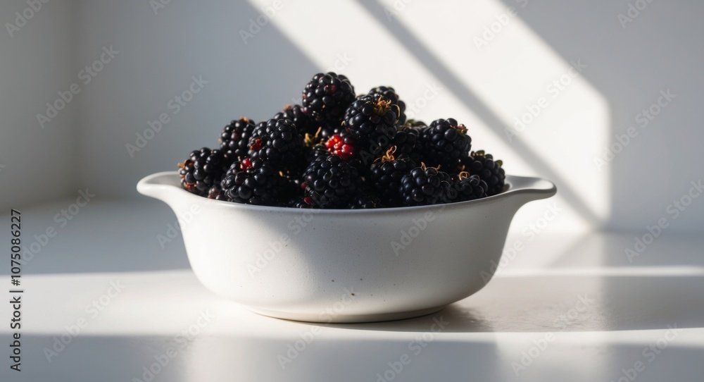 Ripe blackberries in a ceramic dish closeup. Ripe blackberries in a ceramic dish closeup.