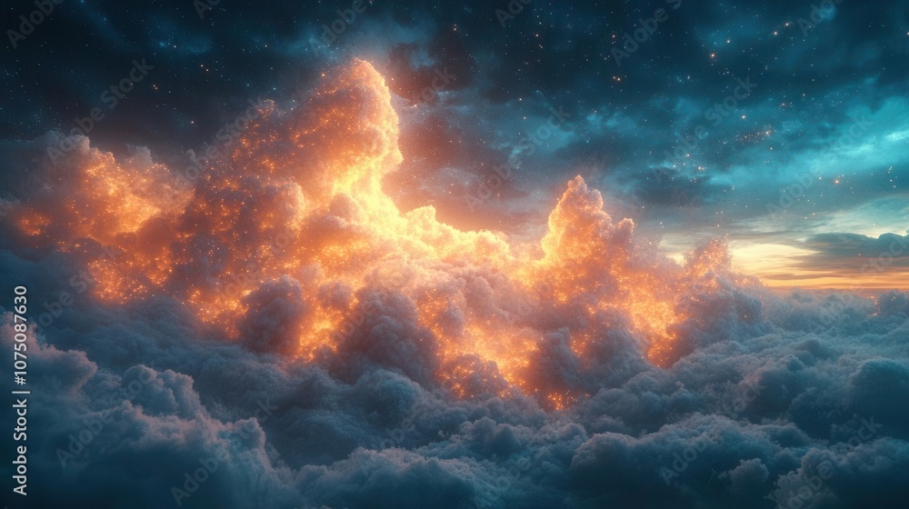 futuristic digital landscape illustrating the vastness of cloud computing technology, with interconnected data streams and ethereal clouds, conveying innovation and the power of ai futuristic digital landscape illustrating the vastness of cloud computing technology, with interconnected data streams and ethereal clouds, conveying innovation and the power of ai