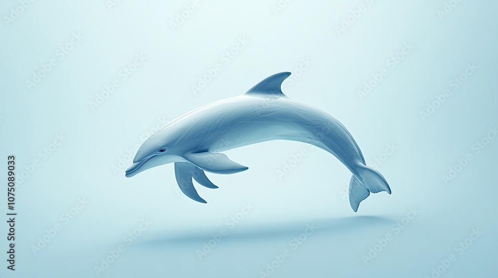 Fototapeta premium A Single Dolphin Leaping Through The Air