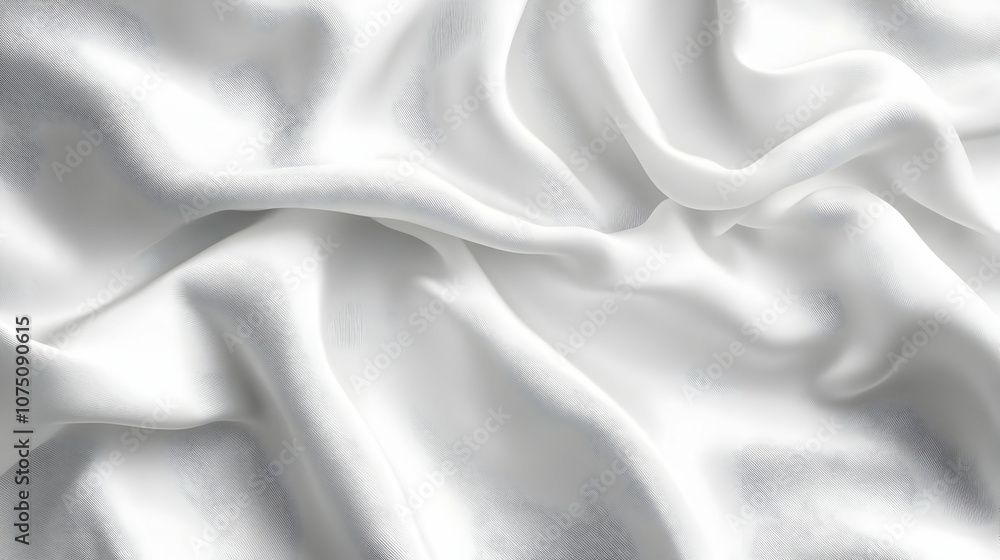 Obraz premium Realistic Image - White Satin Fabric Texture Background