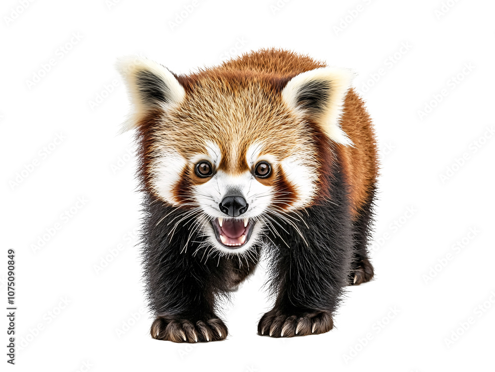 a red panda with its mouth open a red panda with its mouth open