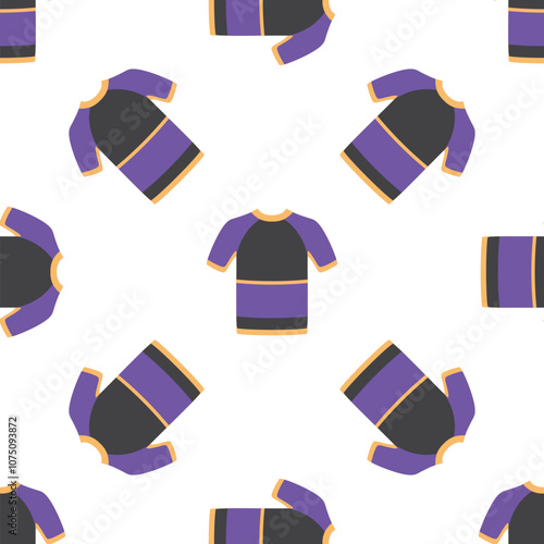 Rash guard or diving suit repeating pattern on white background, ideal for fashion or sports related projects