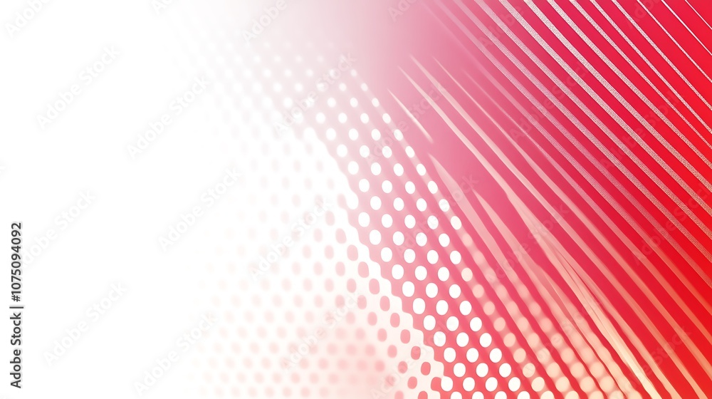 Abstract red and white background with diagonal lines and dots. Abstract red and white background with diagonal lines and dots.