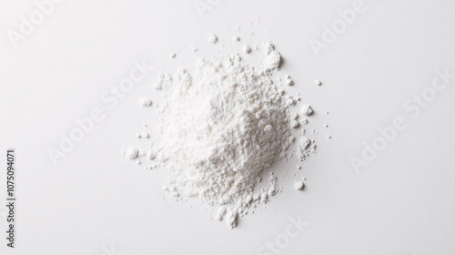White Powder on White Background Top Down with Shadows