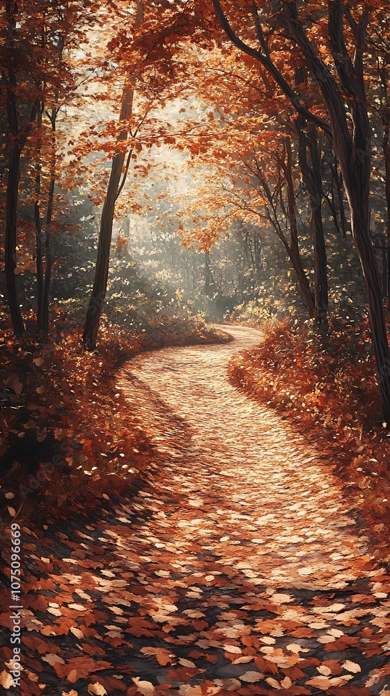 Obraz premium Autumn Path in the Woods