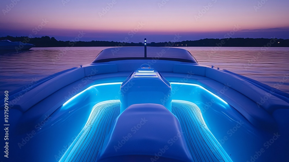 Fototapeta premium Luxury Yacht at Sunset: A Serene Escape on the Water