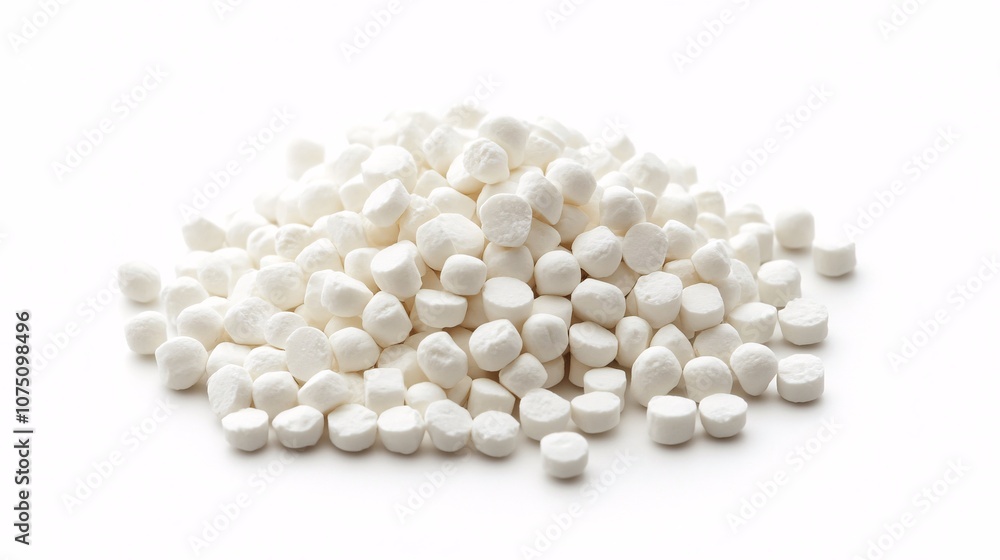 A Pile of Small White Candies on a White Background A Pile of Small White Candies on a White Background