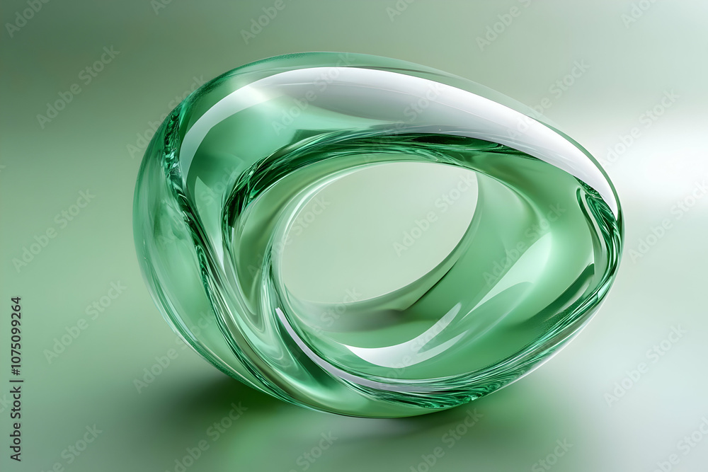 3D Abstract Green Glass Torus Illustration 3D Abstract Green Glass Torus Illustration