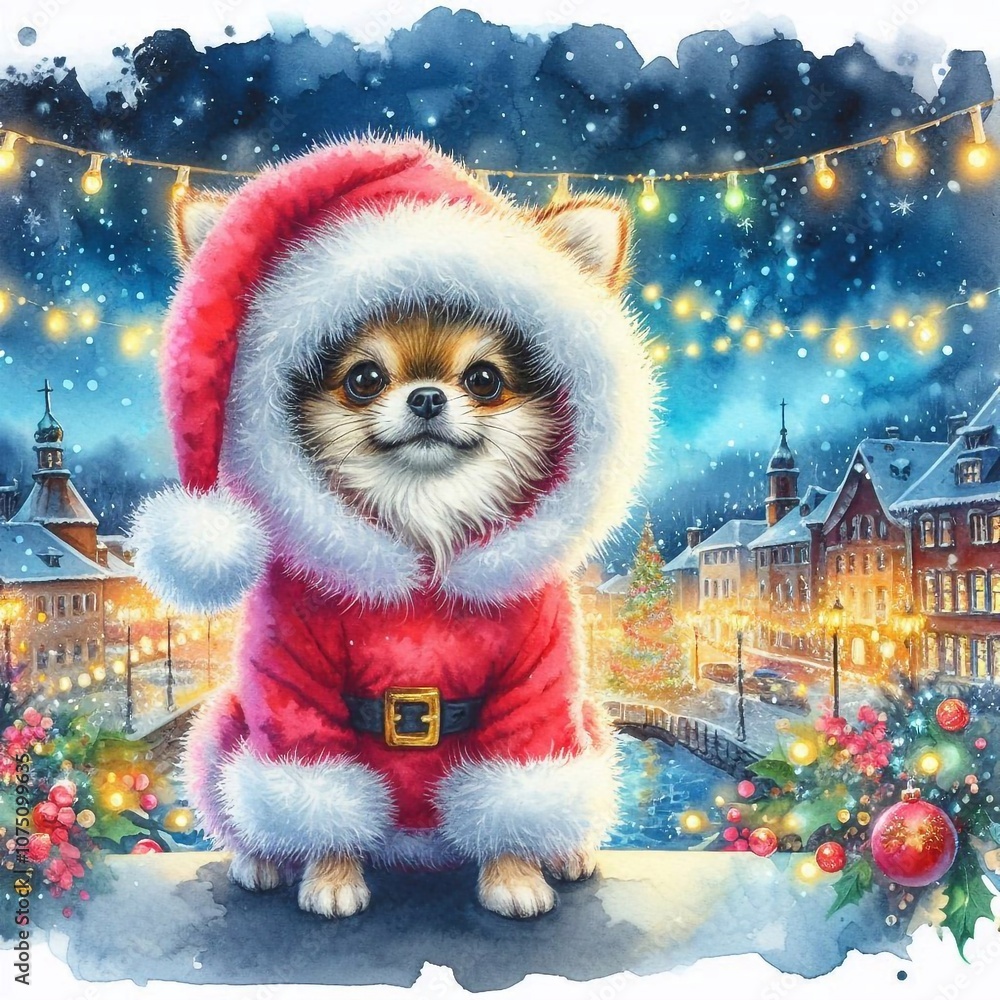 Chihuahua als Weihnachtsmann Chihuahua als Weihnachtsmann