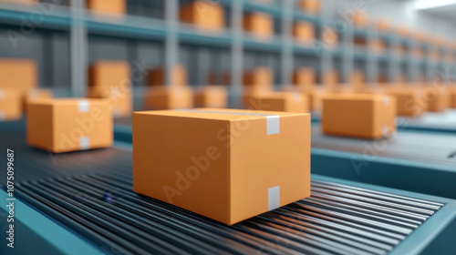 Automated Package Sorting in a Modern Delivery Hub with Precise Logistics Systems