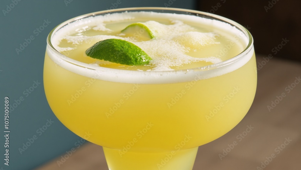 Detailed design concept for Margarita cocktail glass with close-up image of limes for packaging menus and promotional materials Detailed design concept for Margarita cocktail glass with close-up image of limes for packaging menus and promotional materials