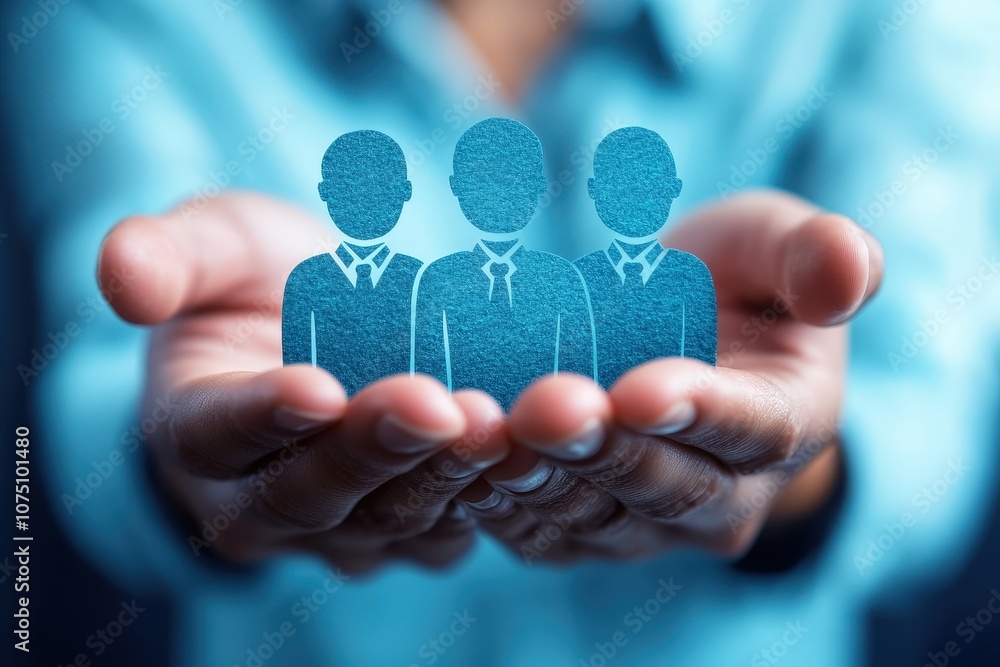 Hands Holding Symbolic Icons Representing Teamwork and Collaboration in a Digital Age, Emphasizing Unity and Partnership in Professional Environments Hands Holding Symbolic Icons Representing Teamwork and Collaboration in a Digital Age, Emphasizing Unity and Partnership in Professional Environments