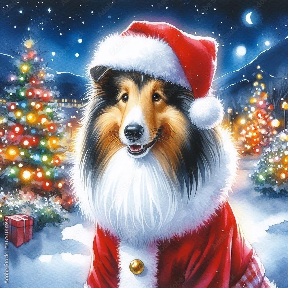 Collie als Weihnachtsmann Collie als Weihnachtsmann