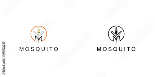 Creative mosquito logo design premium vector