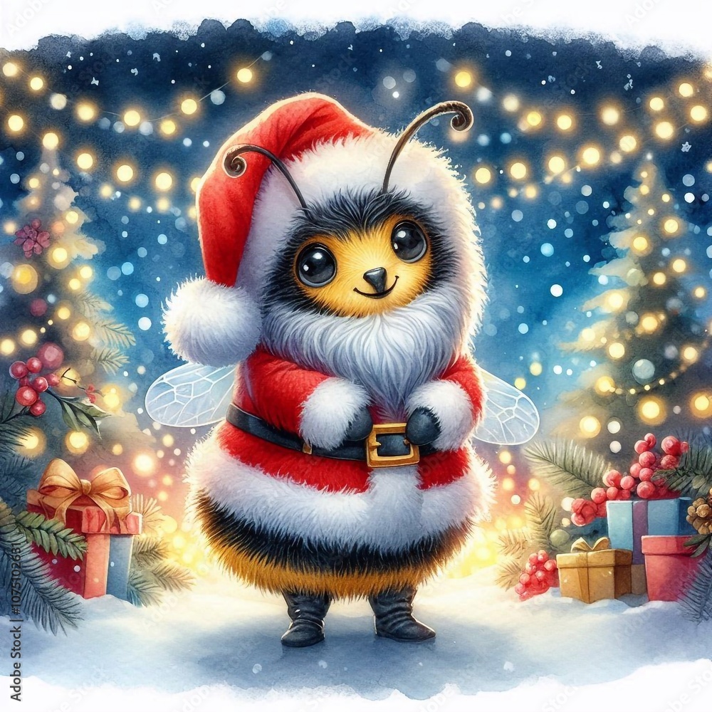 kleine Biene als Weihnachtsmann kleine Biene als Weihnachtsmann