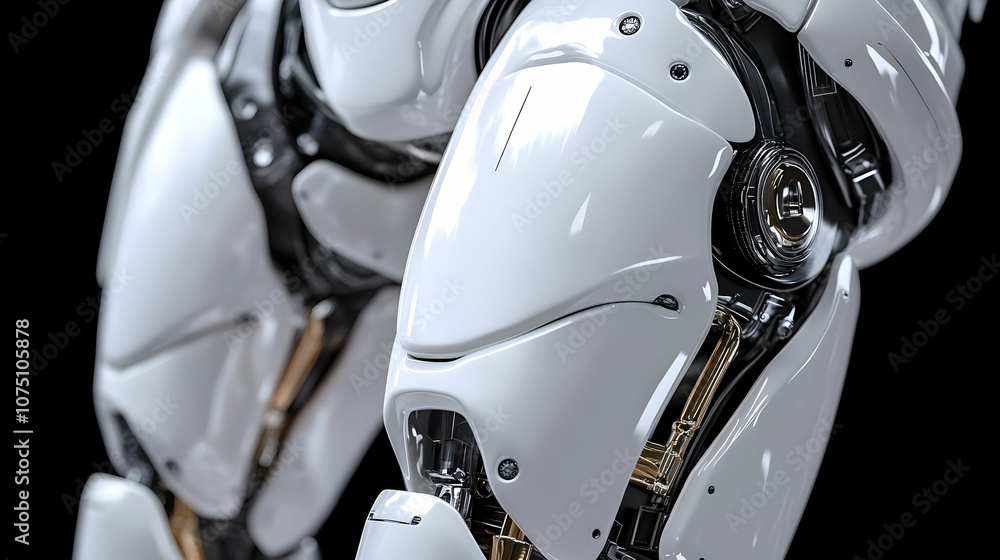 3D Illustration White Robot Legs Futuristic Technology Design 3D Illustration White Robot Legs Futuristic Technology Design