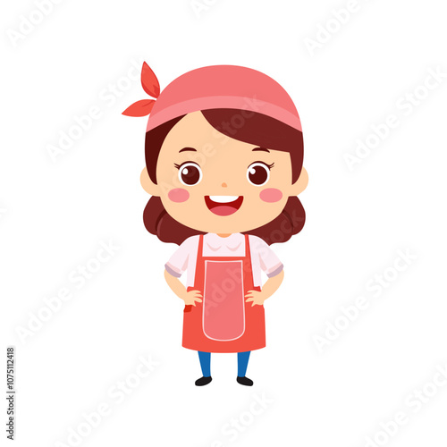 Butcher Cute Worker Work Job Profession Professional Occupation Cartoon Character
