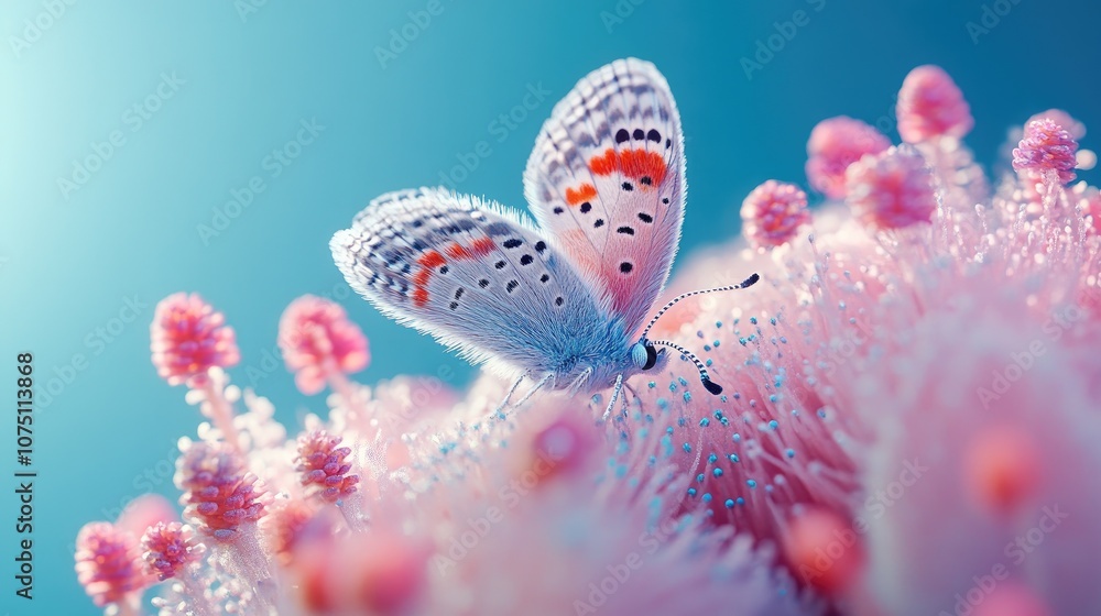 Vibrant Butterfly Resting on Soft Pink Flower Petals with Delicate Floral Background Captured in Dreamy Soft Focus for Nature Photography Enthusiasts Vibrant Butterfly Resting on Soft Pink Flower Petals with Delicate Floral Background Captured in Dreamy Soft Focus for Nature Photography Enthusiasts