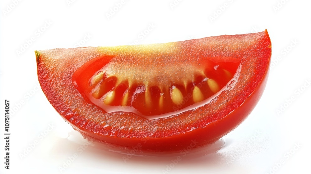 fresh slice of ripe cherry tomatoes isolated on white background into water. fresh slice of ripe cherry tomatoes isolated on white background into water.