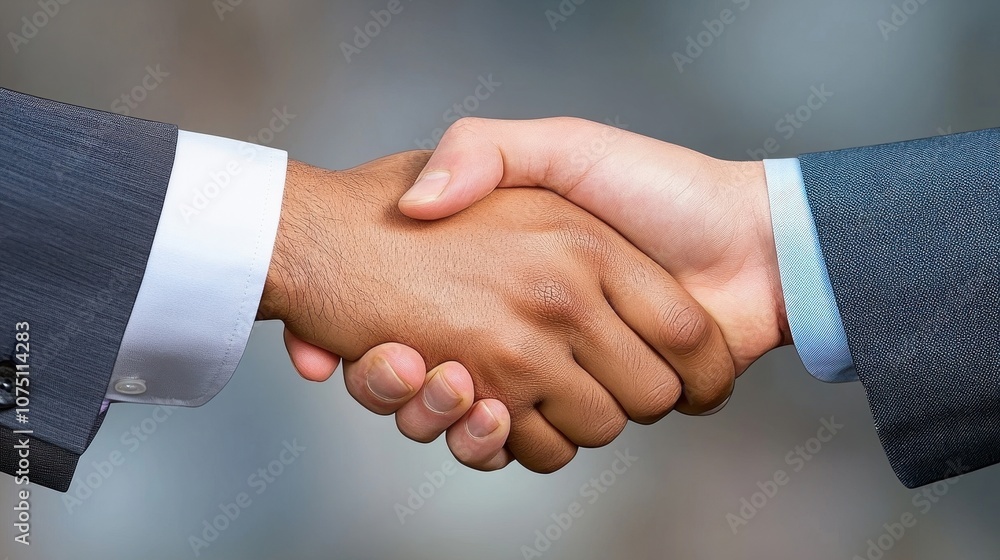 African, Asian, and European professionals shaking hands in boardroom African, Asian, and European professionals shaking hands in boardroom