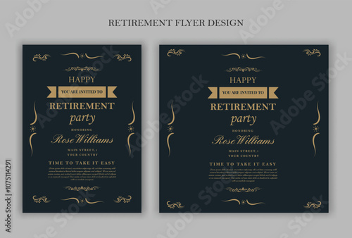 Bundles of retirement party invitation, square banner, instagram story and a4 poster, vector illustration eps 10 for you.