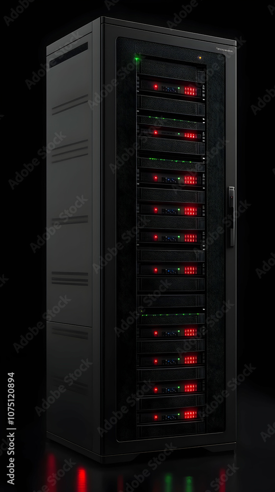 3D Server Rack Data Center Technology Illustration 3D Server Rack Data Center Technology Illustration