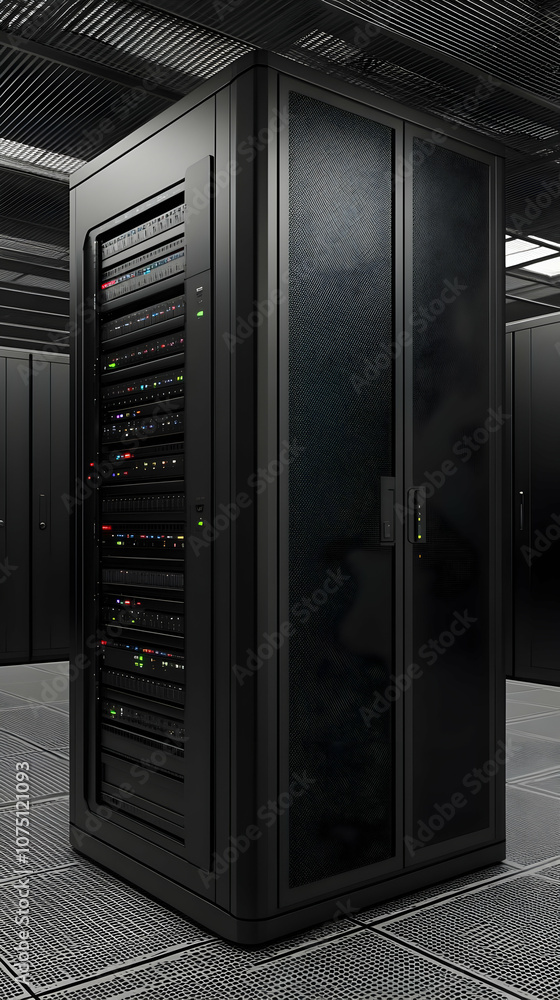 3D Server Rack Data Center Illustration 3D Server Rack Data Center Illustration