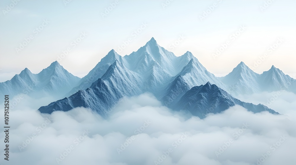 Majestic Misty Peaks of the Iconic Inca Ruins in Tranquil Landscape Majestic Misty Peaks of the Iconic Inca Ruins in Tranquil Landscape