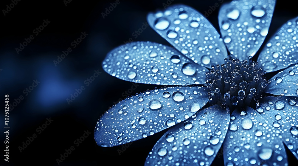 Dew Drops on Blue Flower, water drops, macro, close up, nature, flora Dew Drops on Blue Flower, water drops, macro, close up, nature, flora