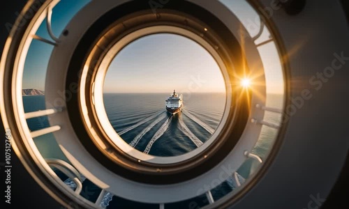 View from the window of a ship.