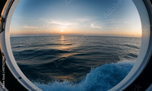 View from the window of a ship.