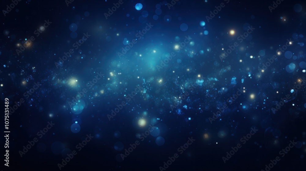 A mesmerizing dark blue background filled with ethereal glowing particles that float gently in the air, creating a sense of depth and tranquility. The particles vary in size and brightness A mesmerizing dark blue background filled with ethereal glowing particles that float gently in the air, creating a sense of depth and tranquility. The particles vary in size and brightness