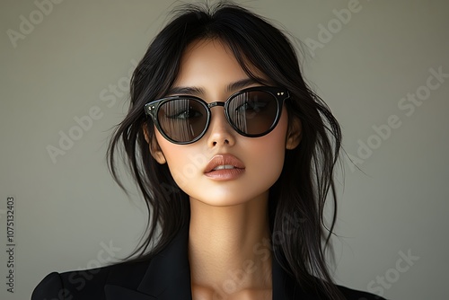 Wallpaper Mural Portrait of a stylish young Asian woman in sunglasses Torontodigital.ca