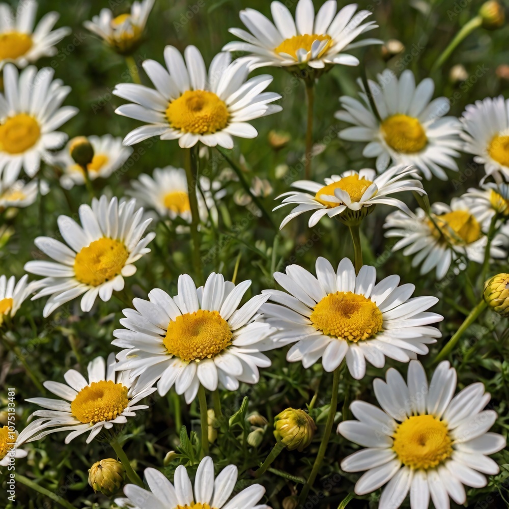 White daisies in a field. White daisies in a field.