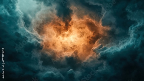 Wallpaper Mural A dramatic scene of swirling dark clouds illuminated by a fiery glow, evoking a sense of mystery and intensity in the sky. Torontodigital.ca