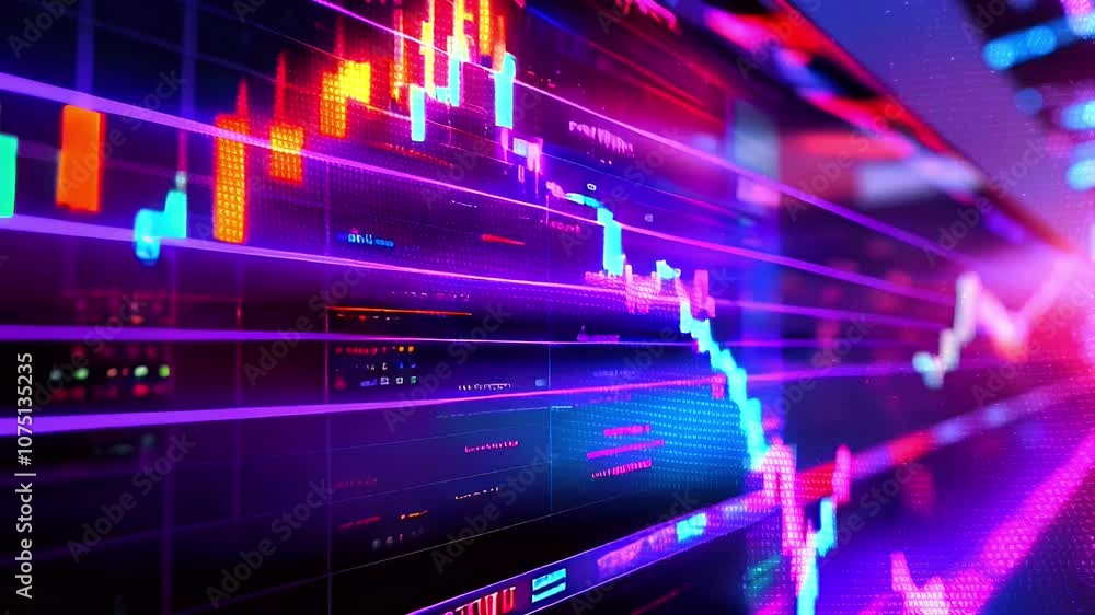 Close-up of a stock market chart with red and blue lines. Close-up of a stock market chart with red and blue lines.