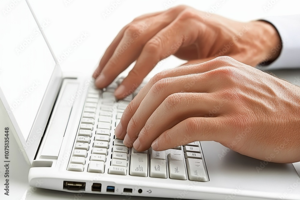 Hands typing on a laptop keyboard symbolizing productivity and modern work. Hands typing on a laptop keyboard symbolizing productivity and modern work.