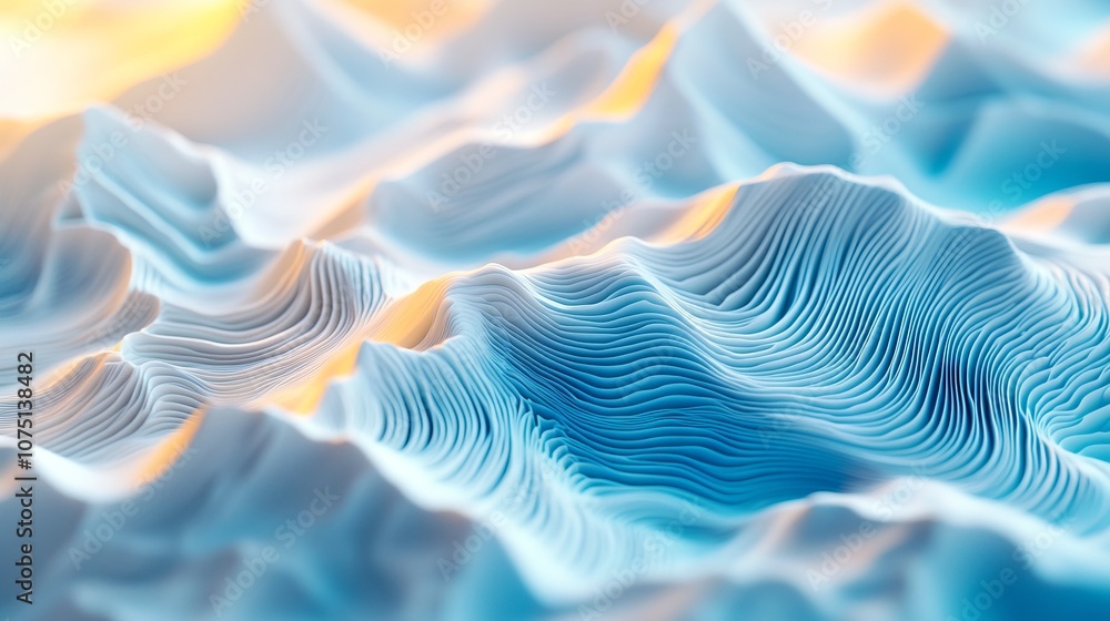 Hyper-Realistic 3D Topographic Map with Paper Cutout Mountains and Golden Hour Lighting. AI generated illustration Hyper-Realistic 3D Topographic Map with Paper Cutout Mountains and Golden Hour Lighting. AI generated illustration