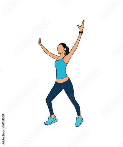 Fitness woman sport activity vector illustration