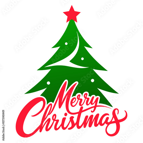 Merry Christmas Lettering Vector.