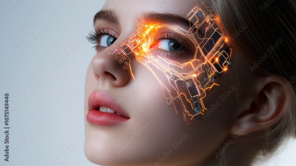 Cybernetic Human Model with LED Face Mapping Cybernetic Human Model with LED Face Mapping