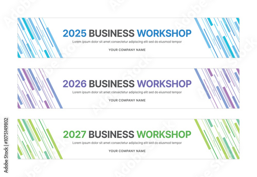 Set of business banner design templates in modern, abstract pattern style for schools, companies, workshops, events and presentations. Layout design template for banner, flyer, brochure, panel etc.