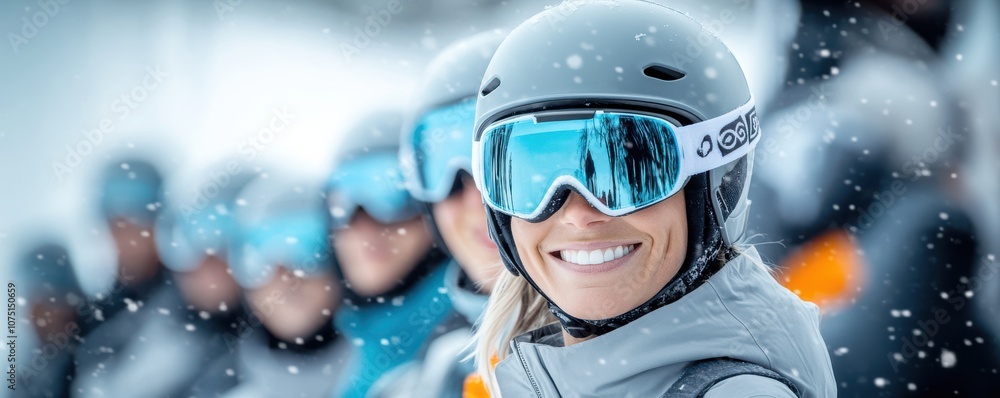 Happy skier enjoying a winter day in the snowy mountains. Happy skier enjoying a winter day in the snowy mountains.