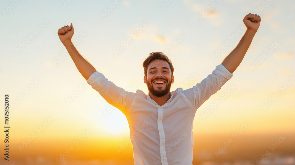 one man jumping in the air, wearing classy fashionable clothes without cap, smile on face one man jumping in the air, wearing classy fashionable clothes without cap, smile on face