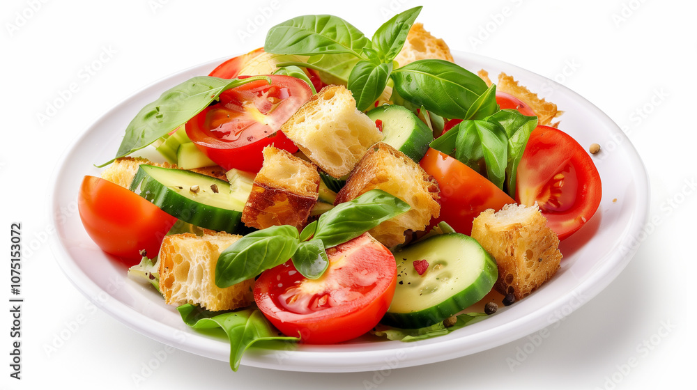 Panzanella Salad with Heirloom Tomatoes, Cucumber, and Fresh Basil Panzanella Salad with Heirloom Tomatoes, Cucumber, and Fresh Basil