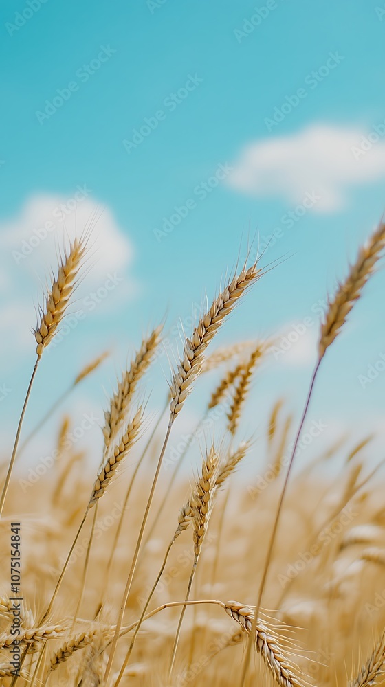 Golden Wheat Field Under a Blue Sky Golden Wheat Field Under a Blue Sky